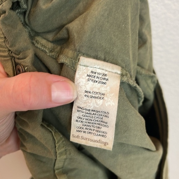 Soft Surroundings Cotton Cargo Style Crop Trouser Size Large - Picture 7 of 7